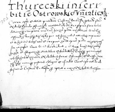 Thureczki inscribit se Ostrowski et Uniatyczki
