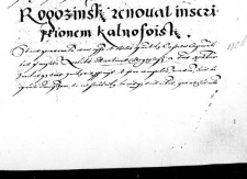 Rogozinski renovat inscriptionem Kalnofoiski
