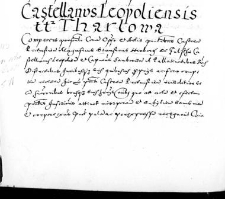 Castellanus Leopoliensis tenetur Tharlowa