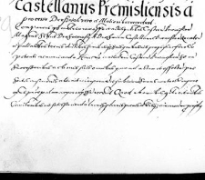 Castellanus Praemisliensis a procesu Derszniak vero a Molionibus recedunt