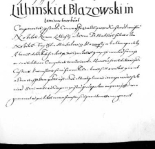 Lithinski et Blazowskie intercisam tenebunt