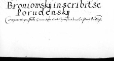 Broniowsky inscribit se Porudensky