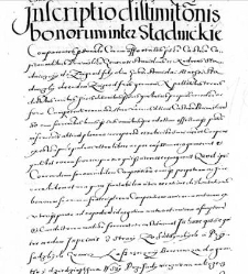 Inscriptio dilimitationis bonorum iner Stadnickie
