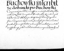 Buchowski inscribit se Dobrinicki pro Buchowski