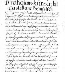 Drohoiowski inscribit Castellane Praemisliensi
