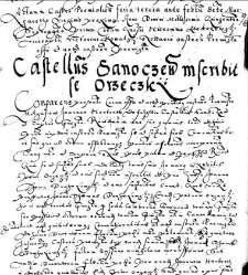 Castellanus Sanoczen inscribit se Orzeczky