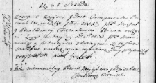 Zapis kwitacyjny uczyniony przez Michała i Bartłomieja Trzeciakowskich na rzecz Marcina i Katarzyny Załęskich, Wilno 25 czerwca 1766 r.