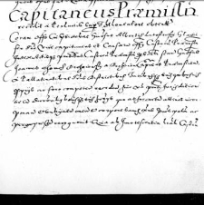 Capitaneus Pramisln recedit a perlucris sup[er] […]loneatore obtentt