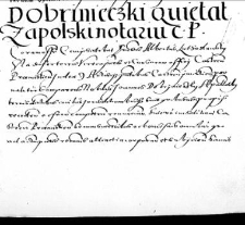 Dobrinieczki quietat Zapolski notariu C. P.