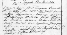 Zapis kwitacyjny uczyniony przez Michała Rokickiego na rzecz Rafała Oskierki, Wilno 11 sierpnia 1766 r.