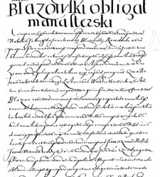 Blazowski obligat Manasterski