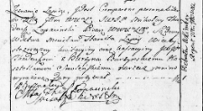 Zapis kwitacyjny uczyniony przez Mikołaja Tadeusza Łapcińskiego na rzecz Tadeusza Burzyńskiego kasztelana smoleńskiego, Wilno 25 września 1766 r.