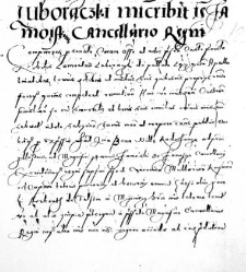 Luboraczki inscribit se Zamoiski Cancellario Regni