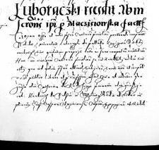 Luboraczki recedit ab inscriptione ipsi Maczieiowska facta