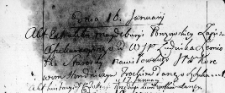 Zapis asekuracyjny uczyniony przez Ludwika Lerniota na rzecz Korca horodniczego trockiego, Nowogródek 16 stycznia 1767 r.