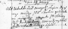 Zapis ekstraktu ziemskiego nowogródzkiego dotyczącego podziału dóbr między Szwabami a Radziwiłłową wojewodzianką wileńską, Nowogródek 19 stycznia 1767 r.