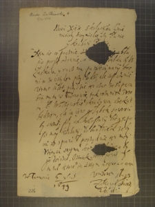 List Andrzeja Żółkiewskiego do Marcjana Wituskiego z 6 XII 1649 r.