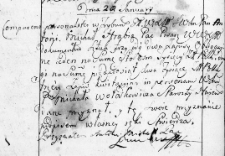 Zapis obligacyjny uczyniony przez Antoniego Michała Paca pisarza Wielkiego Księstwa Litewskiego na rzecz Michała Wołodkowicza, Nowogródek 20 stycznia 1767 r.
