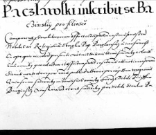Paczlawski inscribit se Baczinsky pro filio suo
