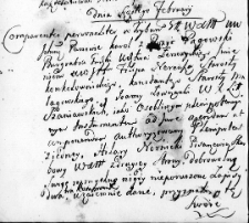 Zapis plenipotencji uczyniony przez Pagowskiego oraz Filipa, Konstantego i Jaremę Szaniawskich na rzecz Hilarego Norwickiego, Nowogródek 6 luty 1767 r.