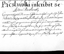 Paczlawski inscribit se Alberti Paczlawsky