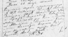 Zapis przenosu zapisu asekuracyjnego uczynionego przez Ambrożego Kozielskiego na rzecz Aleksandra Sapiehy oraz Dymitrowi, Andrzejowi i Semenowi Piotrowskim, Lida 26 maja 1767 r.