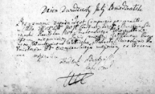 Zapis uczynione przez Józefa Burzyńskiego kasztelana smoleńskiego na rzecz Romana Wawrzynieckiego, Lida 20 lipca 1767 r.