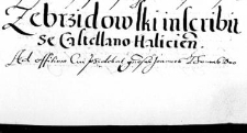 Zebrzidowski inscribit se Castellano Halicensi