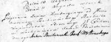 Zapis kwitacyjny uczyniony przez Antoniego Buchowieckiego na rzecz Feliksa Lachowicza, Lida 11 sierpnia 1767 r.