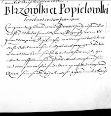 Blazowski et Popielowski tenebunt certam intercisam