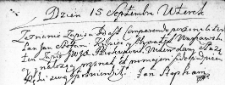 Zapis uczyniony przez kupca Jana Stefani na rzecz biskupstwa wileńskiego, Lida 15 września 1767 r.