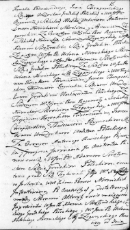 Zapis w protokole dekretowym trybunału Wielkiego Księstwa Litewskiego dotyczący sporu między Adamem i Antonellą z Nornickich Swołyńskich sędziów grodzkich połockich, Antonim Ruszeckim, Bogumiłą z Sielickich Nornicką i Trajanem Korsakiem, Wilno 10 czerwca 1771 r.