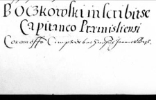 Boczkowski inscribit se Capitaneo Praemisliensi