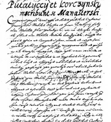 Putatyccy et Korczinski inscribunt se Manasterski