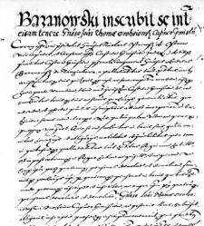 Baranowski inscribit se intercisam tenere Generoso Thomae Drohoiowski Capitaneo Praemisliensi