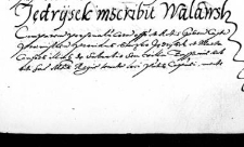 Jędrysek inscribit Walawski
