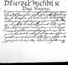 Dzierzek inscribit se Duci Słucensi