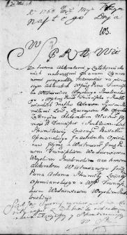 Zapis w protokole dekretowym trybunału Wielkiego Księstwa Litewskiego dotyczący sporu między Franciszkiem Wodziewiczem wojskim smoleńskim a Adamem i Franciszką z Szabłowińskim Strumitami łowczymi oszmiańskimi, Wilno 13 maja 1768 r.