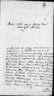 Zapis w protokole dekretowym trybunału Wielkiego Księstwa Litewskiego dotyczący sporu między Zofią z Illiniczó Bałtuć jej synami Felicjanem i Janem Bałtuciami a Janem Lenkiewiczem cześnikiem połockim, Wilno 4 kwietnia 1766 r.