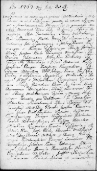 Zapis w protokole dekretowym trybunału Wielkiego Księstwa Litewskiego dotyczący sporu między Żydami wileńskimi a Kazimierzem Tyszkiewiczem, Wilno 21 lipca 1767 r.