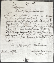[List Stefana Römera do obirst-lejtnanta de Waltera]. Dotyczy potwierdzenia otrzymania rozkazów, zmiana komendy nad poszczególnymi kompaniami regimentu.