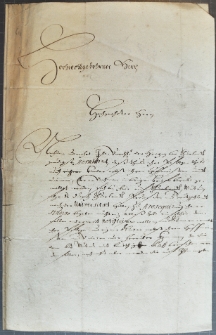 [List generała H(ermana) Wostromirskiego von Rockittnig do szwedzkiego generała Benedykta Andreasa von Helmersen]. Krótki list odnoszący się do szczegółów negocjacji szwedzko-saskich i składu delegacji.