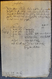 Zestawienie sum przeznaczonych w czerwcu 1701 r. dla Kokenhausen przez obrista Bosse; przyjął je podpisany na kwicie Georg von Buttler. Łącznie w czterech transzach wpłynęło 175 talarów.
