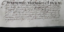 G. Wnorowski Vicenotary C. B. poena 14 marcarum