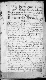 Borkowski Tyrawskiey cedit