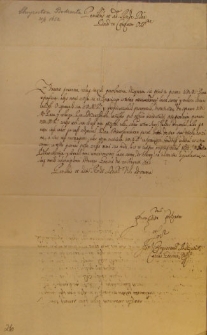 List Chryzostoma Bodzentego do Marcjana Wituskiego z 8 IX 1653 r.