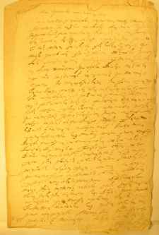 List Aleksandra Gosiewskiego do żony Ewy, Jazucz 4 XI 1609 r.