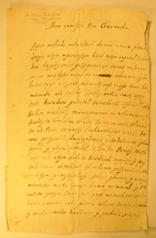 List Mikołaja Czarnockiego do Krystyny Czarnockiej, Śieniawa 5 X 1649 r.