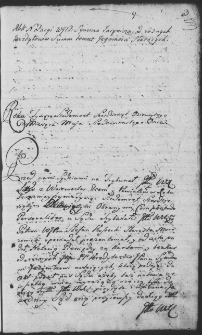 Akt notacji złożony przez Stefana Koseckiego, który został wydany Symenowi Jacymiczowi od różnych kredytorów wierzytelności temuż służących
