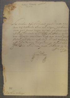 List NN do Mateusza Titlewskiego, Madryt 12 XII 1629 r.